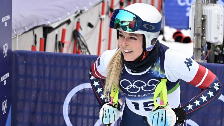Lindsey Vonn nach dem zweiten Trainingslauf. © APA/afp / TIZIANA FABI