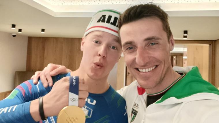 Siegmar Klotz mit Simone Deromedis.