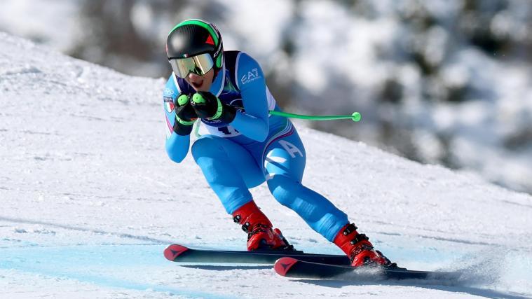 Sofia Goggia bei den Olympischen Spielen in Cortina d'Ampezzo. © ANSA / ANDREA SOLERO