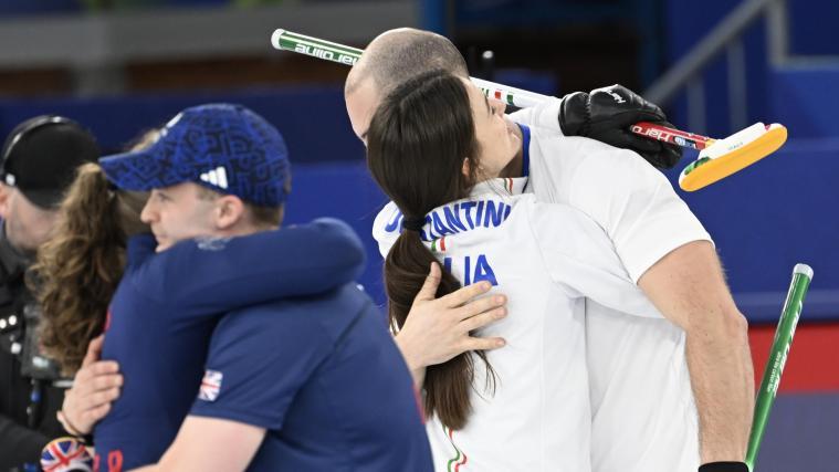 Stefania Constantini und Amos Mosaner holten eine Medaille im Curling. © ANSA / DANIEL DAL ZENNARO