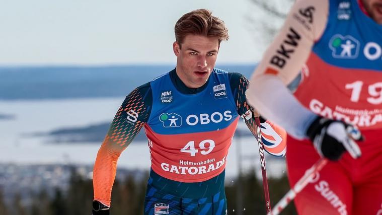 Gatorade nur als Startnummern-Sponsor: Gabriel Gledhill bediente sich am Holmenkollen liebere anderer Getränke. © G. Gledhill / Social Media