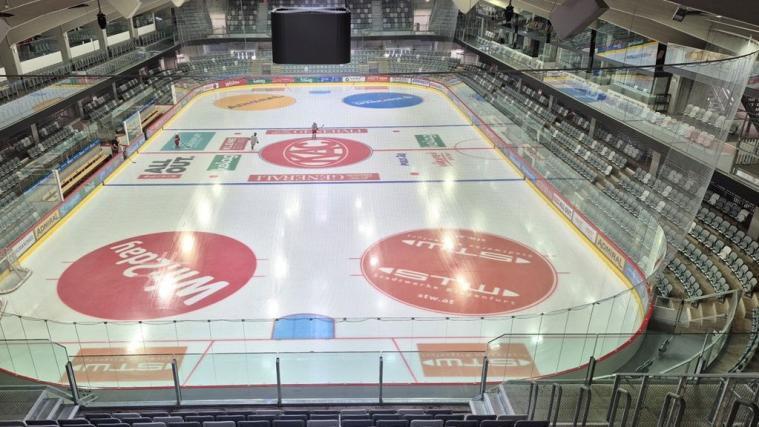In der Klagenfurter Heidi Horten-Arena wird frühestens am Montag gespielt. © Facebook/EC KAC
