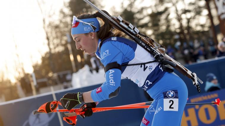 Lisa Vittozzi hat den Sprung auf das Podest geschafft. © ANSA / TOMS KALNINS