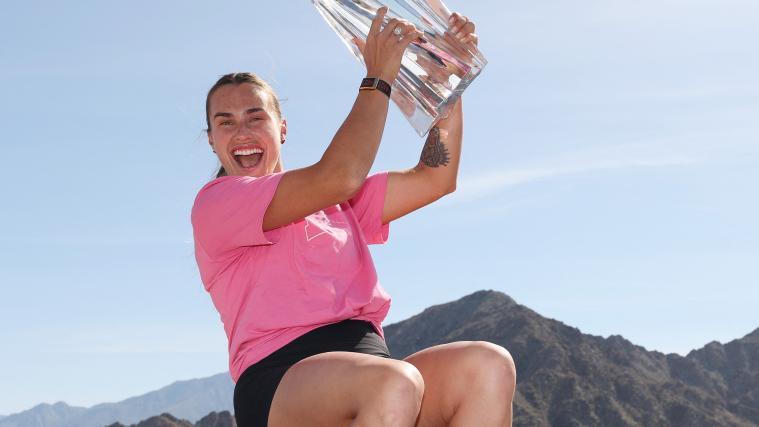 So jubelt Sabalenka über den Turniersieg. © APA / CLIVE BRUNSKILL