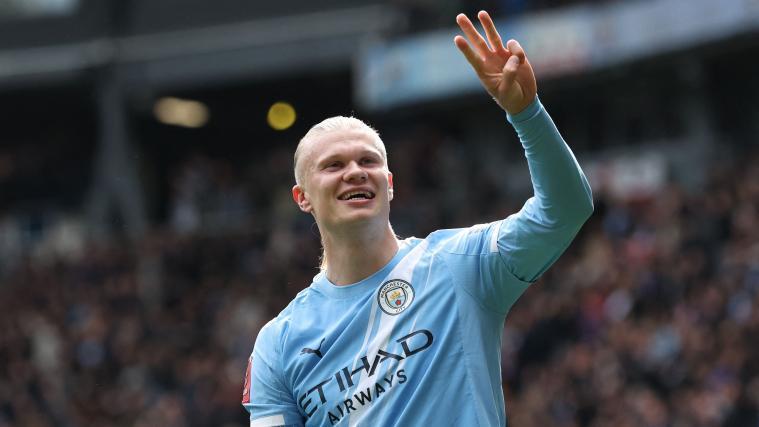 Erling Haaland schoss drei Tore. © APA/afp / DARREN STAPLES
