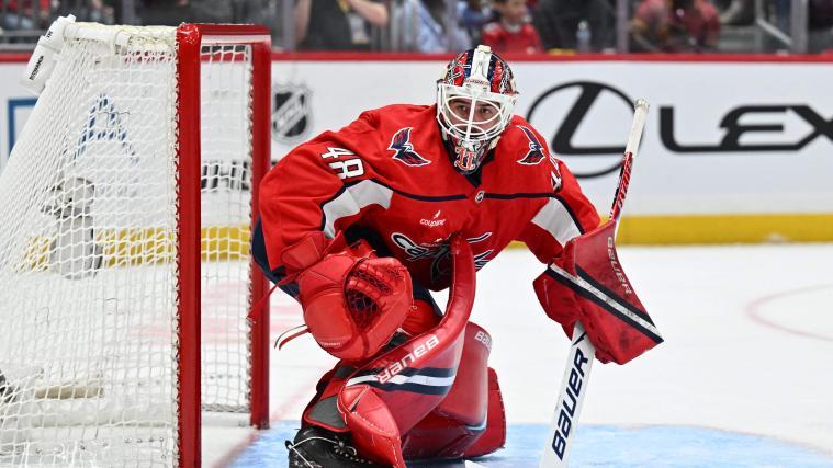 Logan Thompson, goalie for the Washington Capitals. © APA / JAMIE SABAU