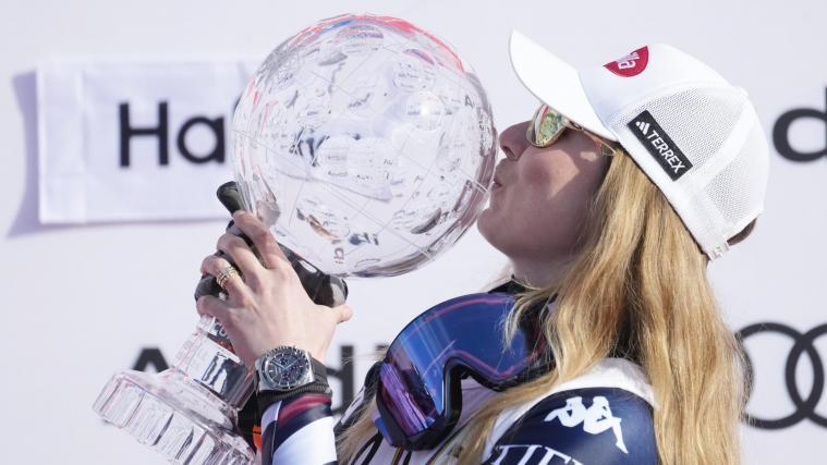 Mikaela Shiffrin hat zum sechsten Mal in ihrer Karriere den Gesamtweltcup gewonnen. © ANSA / Cornelius Poppe