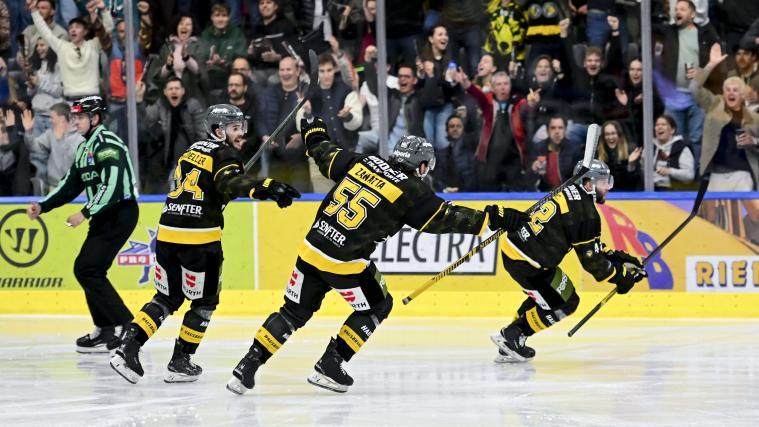Rok Ticar (rechts) schoss den HC Pustertal ins Finale. © Iwan Foppa / HCP