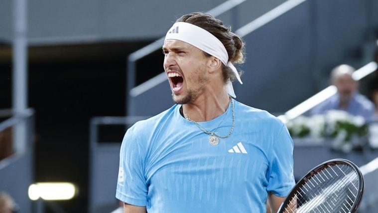 Ausgelassener Jubel: Alexander Zverev steht im Madrid-Endspiel. © ANSA / SERGIO PEREZ