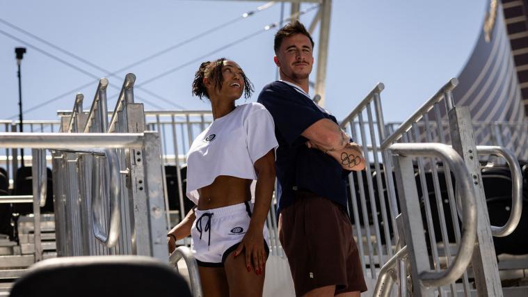 Die Sprinterin Shania Collins (links) und der Schwimmer Max McCusker (rechts) nehmen in Las Vegas teil. © APA/afp / ETIENNE LAURENT