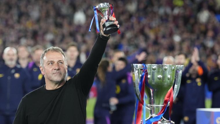 Hansi Flick gewann mi t dem FC Barcelona den spanischen Meistertitel. © ANSA / ENRIC FONTCUBERTA