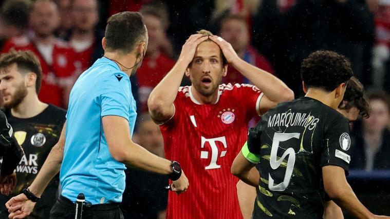 Harry Kane kann es nicht fassen: Die Schiedsrichterentscheidungen sorgten bei Bayern für großen Ärger. © APA/afp / ODD ANDERSEN