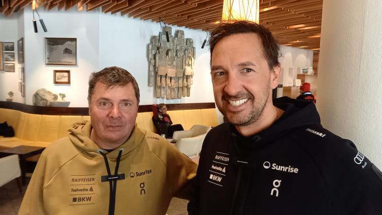 Zwei der insgesamt elf Südtiroler Skitrainer beim Schweizer Skiverband Swiss Ski: Luis Prenn und Heini Pfitscher (von links).