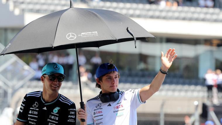 George Russell (links) und Kimi Antonelli kämpfen um den WM-Titel. © ANSA / MARIO GUZMAN