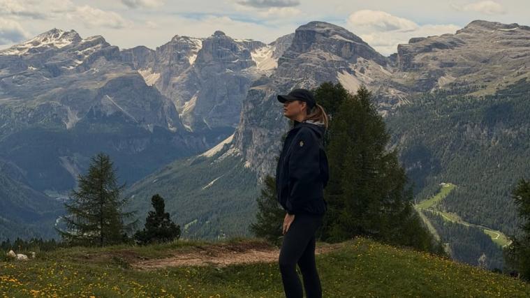 Maria Sharapova genießt die Südtiroler Landschaft. © Social Media