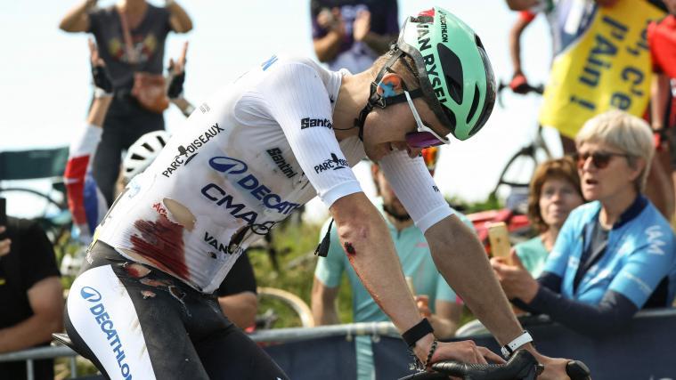 Paul Seixas kam in einer Abfahrt zu Sturz. © APA/afp / ANNE-CHRISTINE POUJOULAT