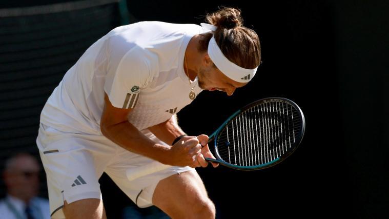 Jubelschrei von Alexander Zverev: Der Deutsche steht im Halbfinale von Wimbledon. © ANSA / NEIL HALL