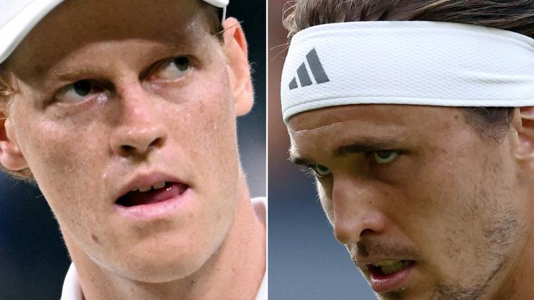 Kämpfen um den Wimbledon-Titel: Jannik Sinner (links) und Alexander Zverev. © APA/afp / KIRILL KUDRYAVTSEV, HENRY NICHOLLS
