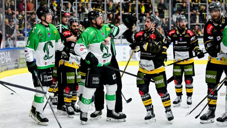 Cole Bardreau & Co. treffen auf Olimpija Ljubljana. © HC Pustertal/I. Foppa