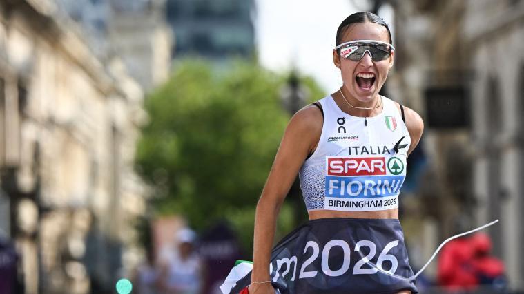 Ein neuer Stern am Geher-Himmel: Sofia Fiorini. © APA/afp / PAUL ELLIS