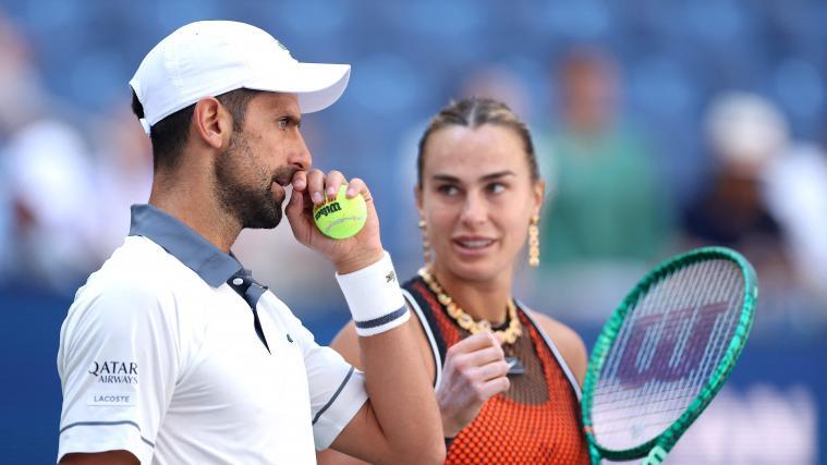 Kassierten eine Niederlage: Novak Djokovic und Aryna Sabalenka © APA / SARAH STIER