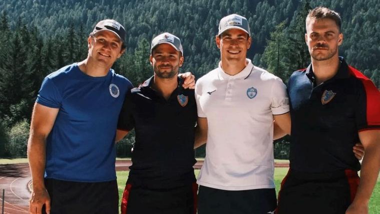 Die frischgebackenen Italienmeister Alex Verginer, Eric Fantazzini, Patrick Baumgartner und Robert Mircea © fisi