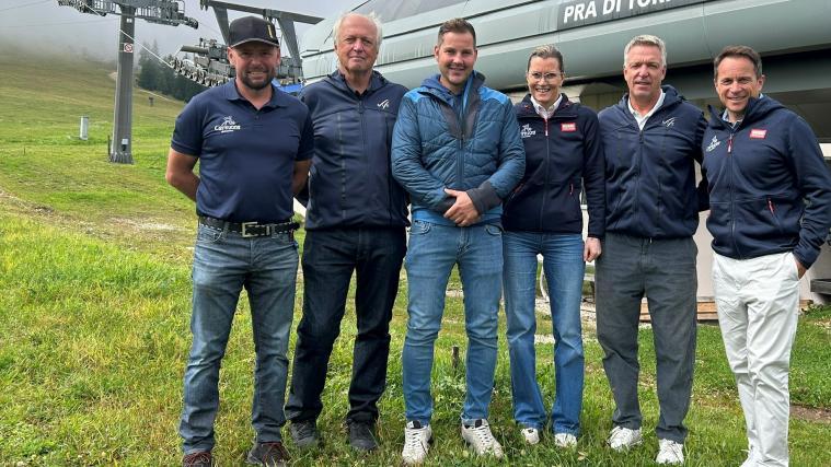 Von links Werner Ranigler, Peter Krogoll (FIS), Andreas Obkircher, Maria Gufler, Uwe Beier (FIS) und Florian Eisath abgebildet. © Sportissimus