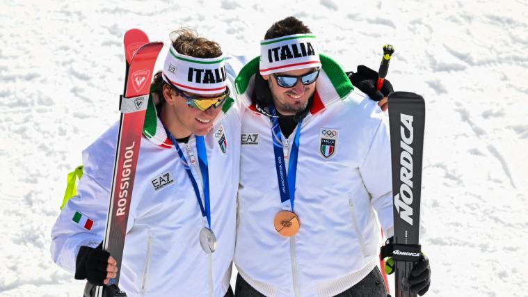 Giovanni Franzoni and Dominik Paris at the 2026 Olympic Games. © APA/afp / FABRICE COFFRINI