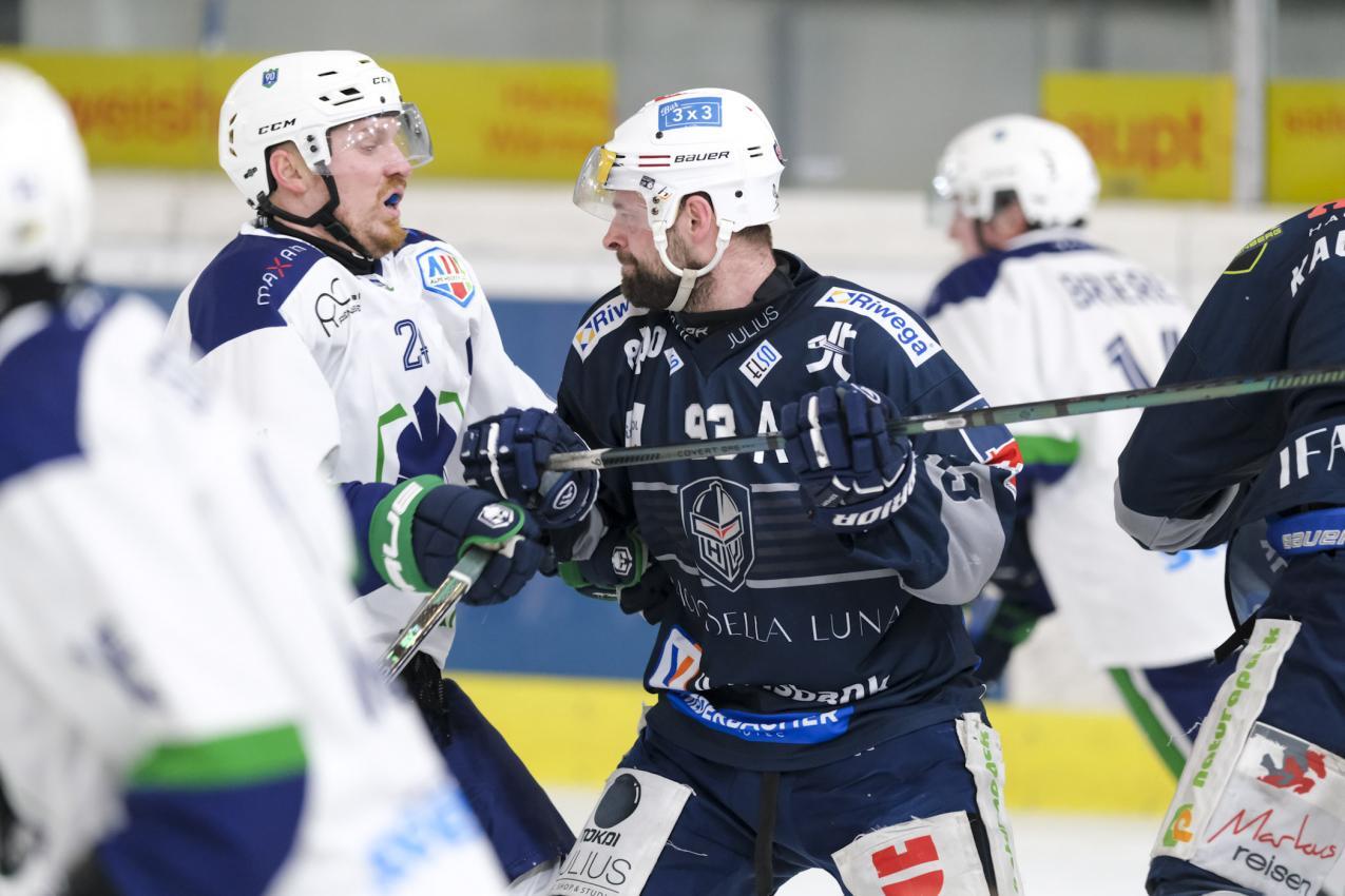 Die Unterland Cavaliers um Michael Sullmann (rechts) mussten gegen den KHL Sisak eine Niederlage einstecken. © Vanna Antonello