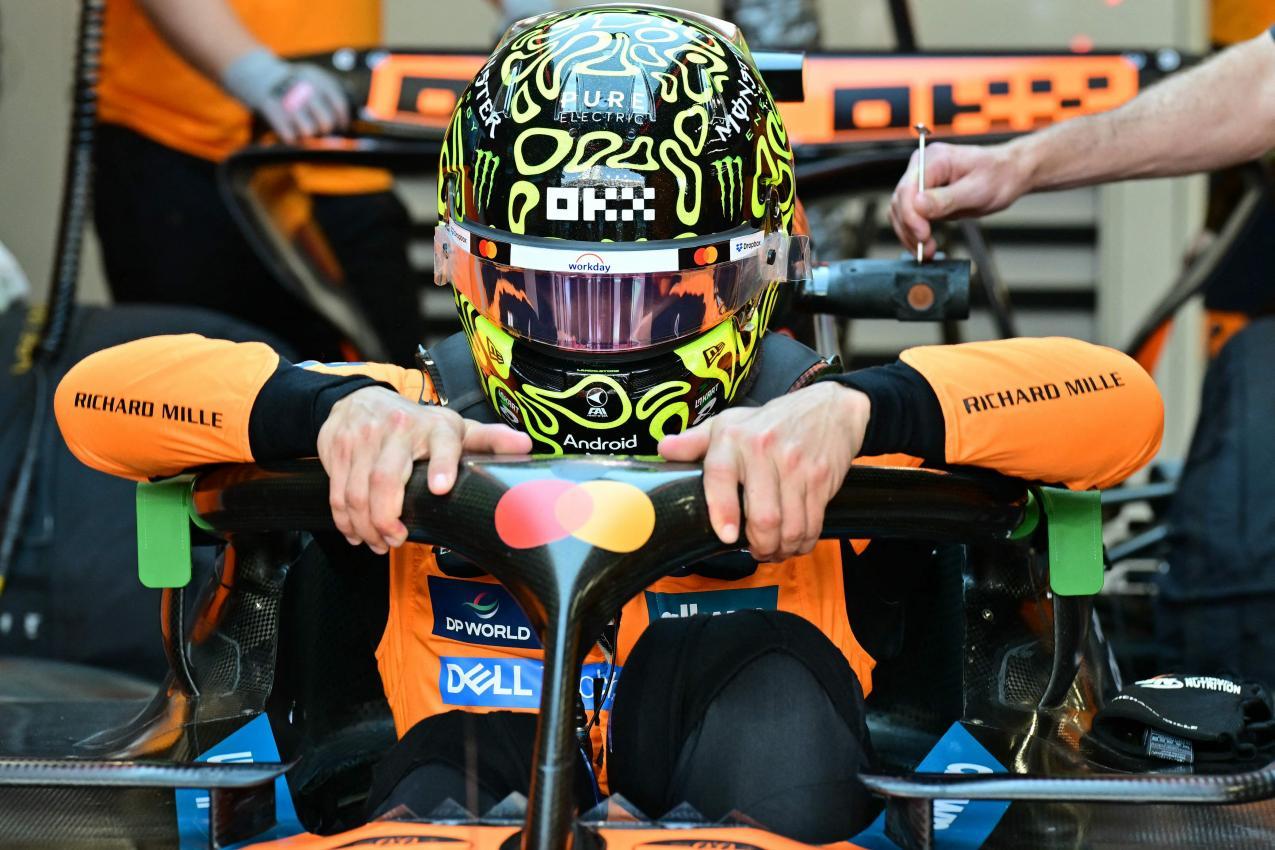 Lando Norris spürt die Konkurrenz im Nacken. © APA/afp / GIUSEPPE CACACE