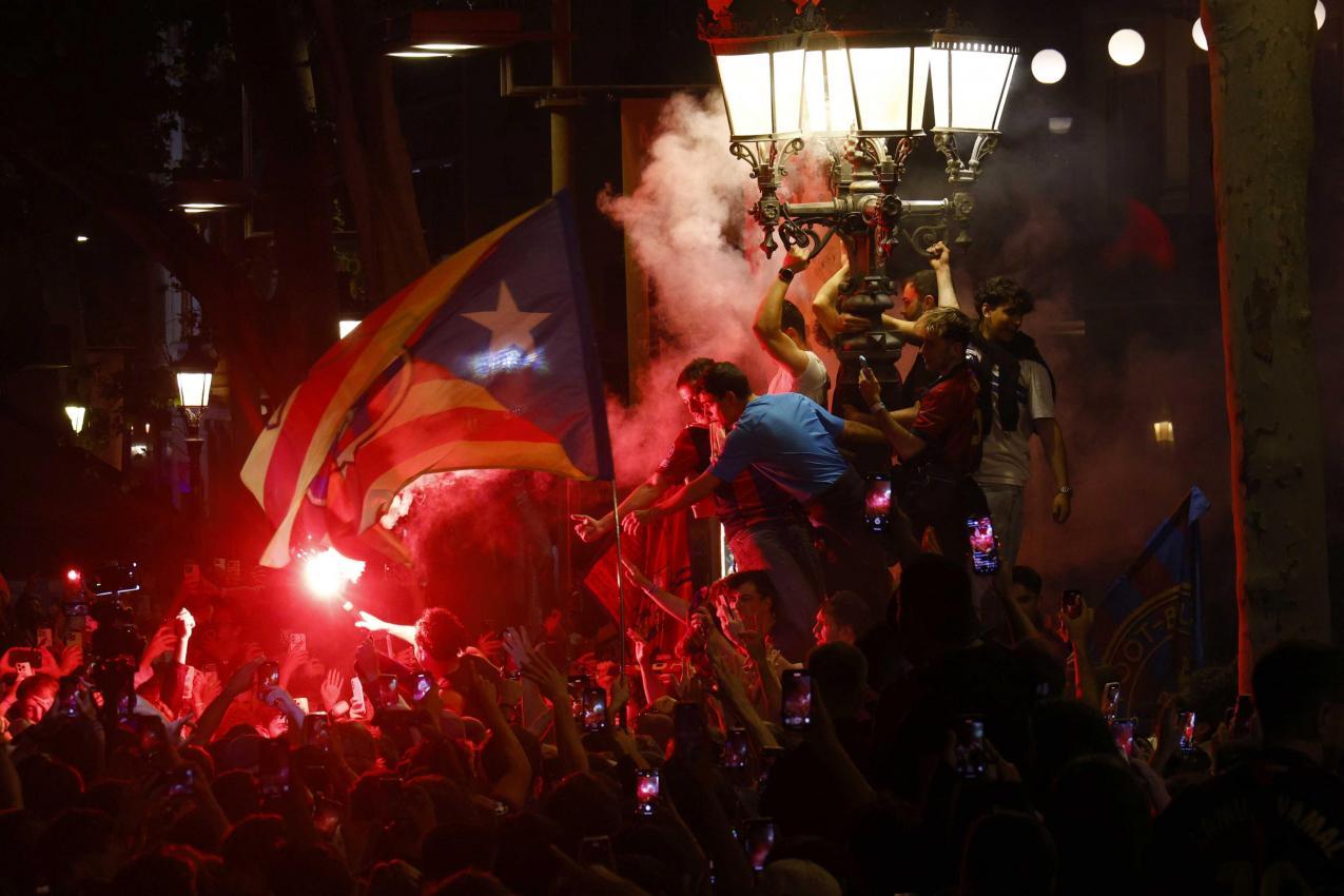 La grande fête a commencé dans les tribunes. © ANSA / Quique Garcia