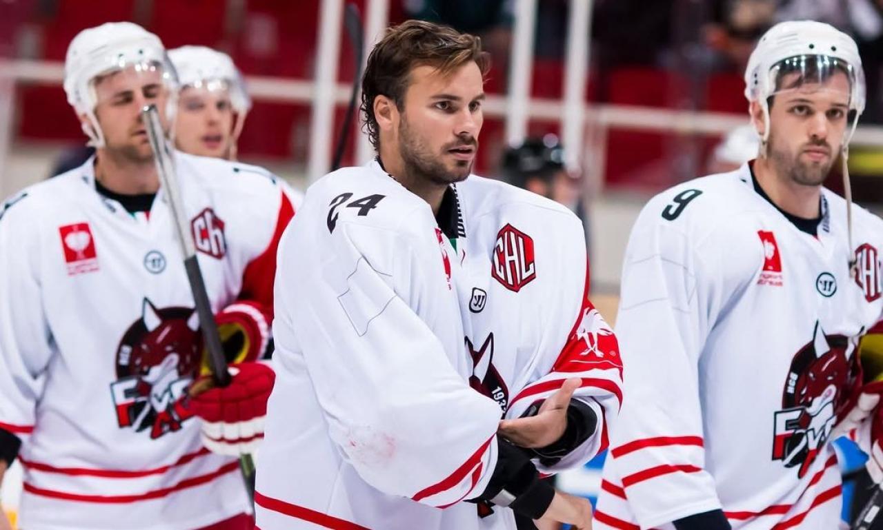 Im Spätsommer 2014 lief der HCB, unter anderem mit Rick Schofield und Jaroslav Hübl (v.r.), erstmals in der Champions League auf.
