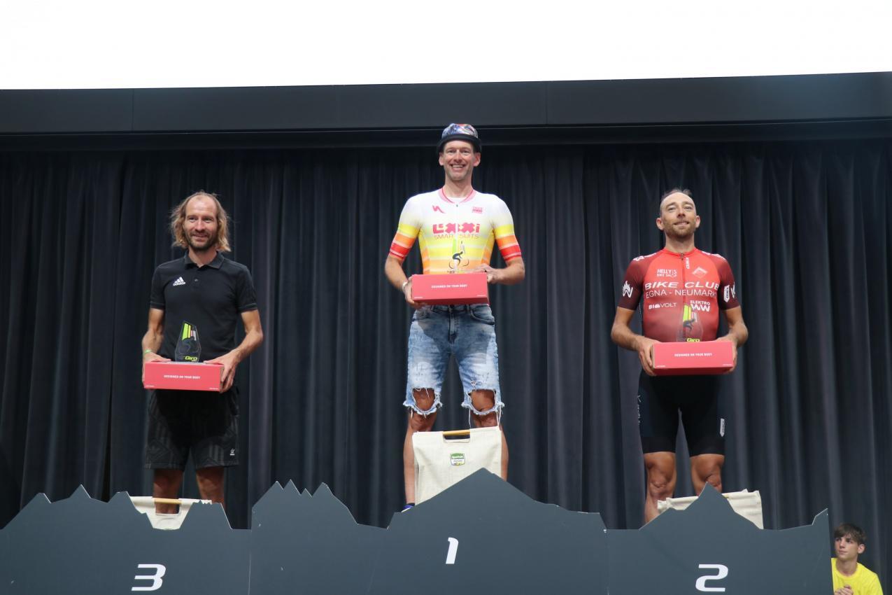 Das Podest der Herren, von links Andreas Crivellin, Michael Meyer und Georg Widmann. © Sportissimus