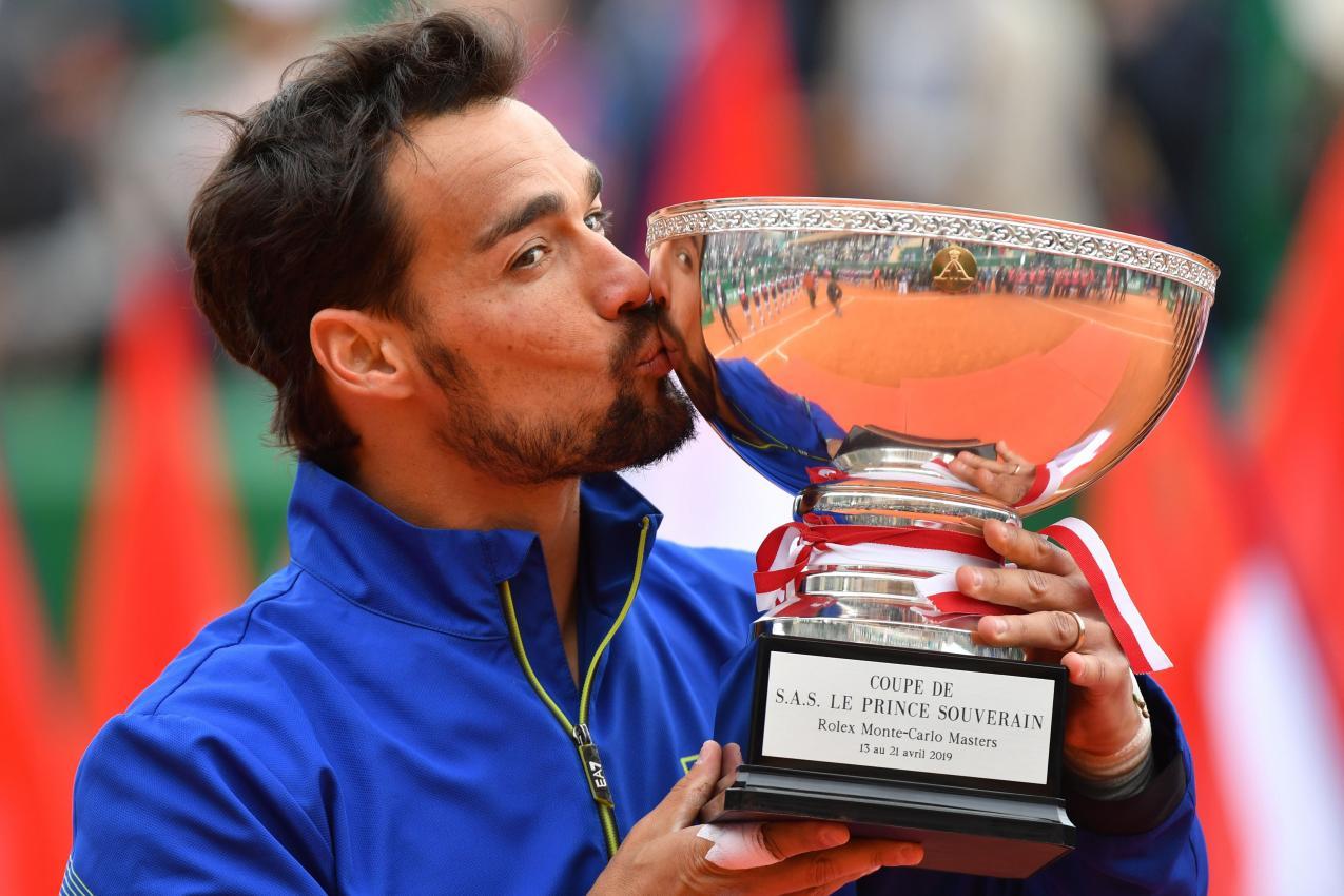 Im Jahr 2019 gewann Fabio Fognini das Masters-Turnier in Montecarlo. Es war der Höhepunkt seiner Karriere. © APA/afp / YANN COATSALIOU