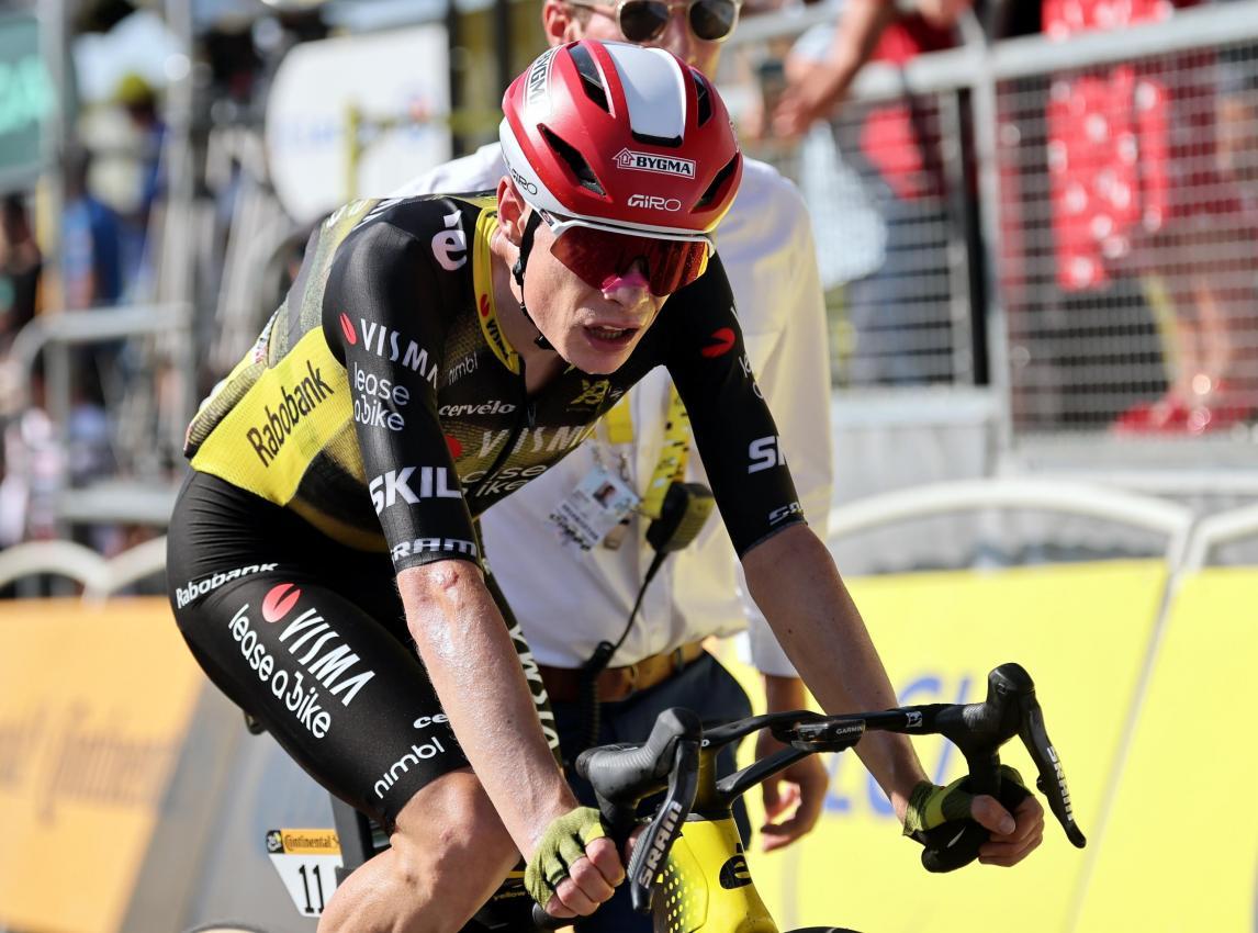 Jonas Vingegaard konnte nicht mithalten. © ANSA / CHRISTOPHE PETIT TESSON