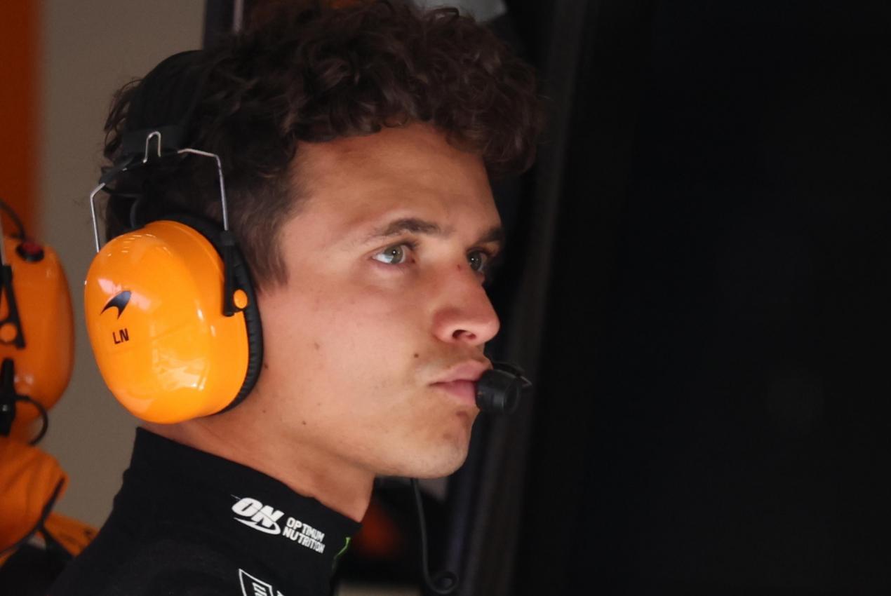 Lando Norris tut sich gegen Oscar Piastri schwer. © ANSA / YVES HERMAN / POOL