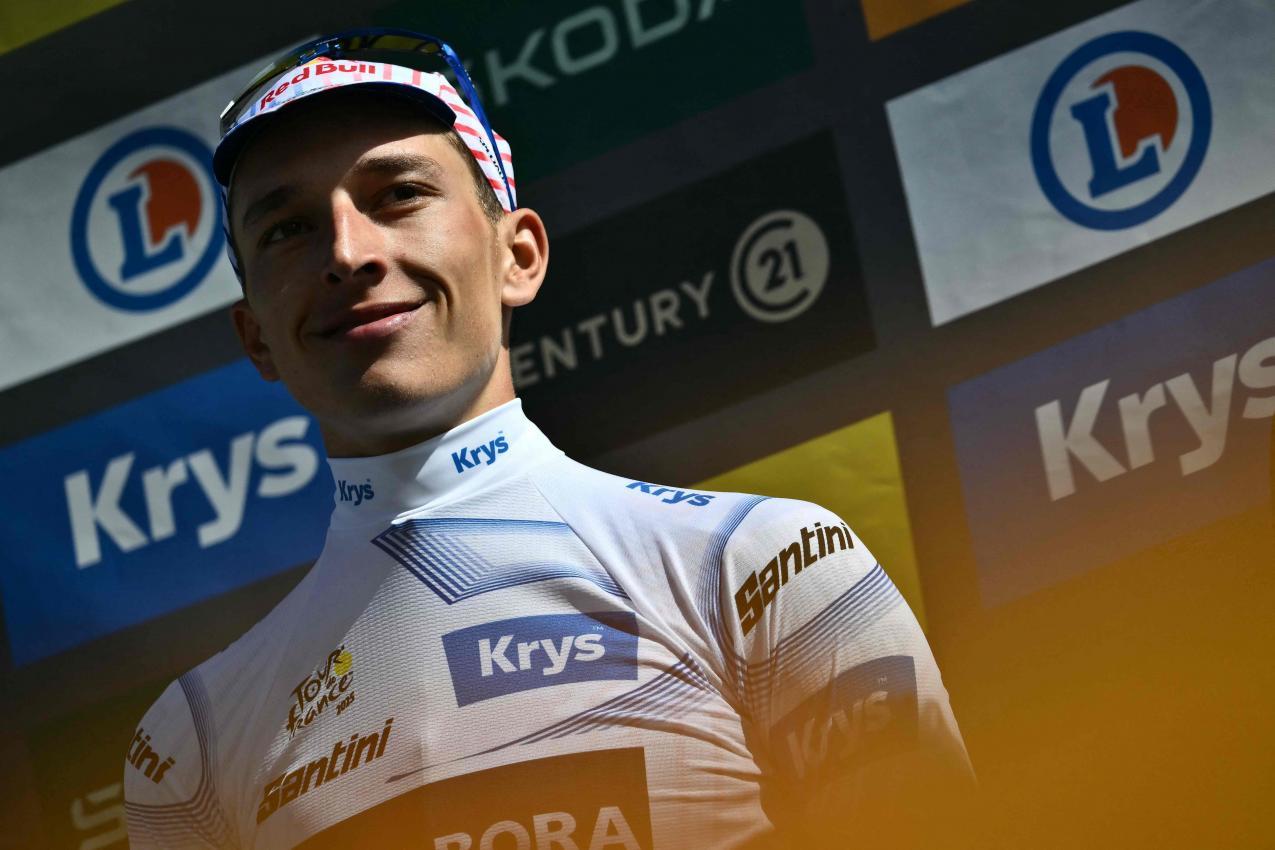 Sorgt bei der Tour für Furore: Florian Lipowitz © APA/afp / MARCO BERTORELLO