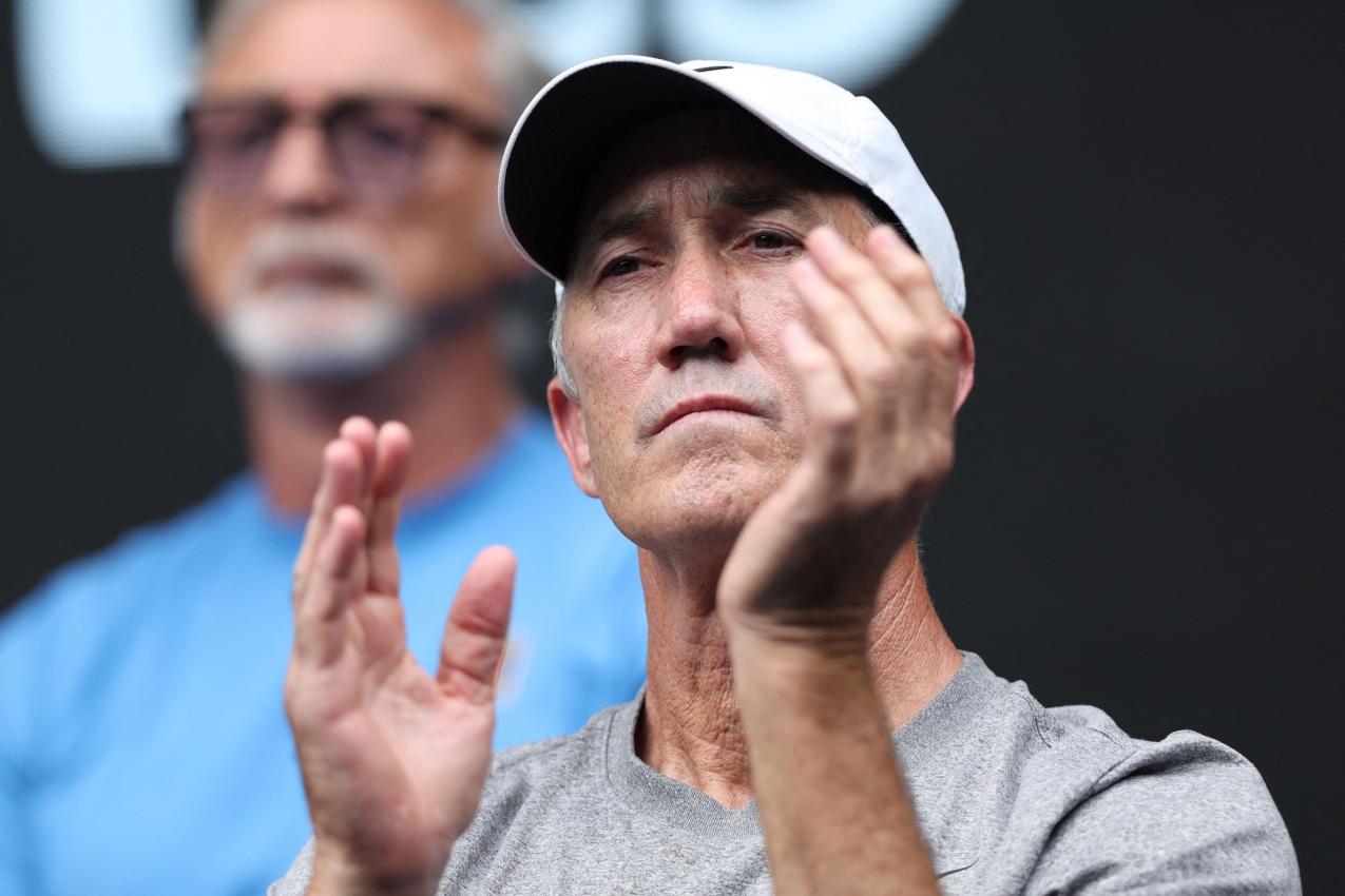 Darren Cahill, Trainer von Jannik Sinner. © APA/afp / MARTIN KEEP