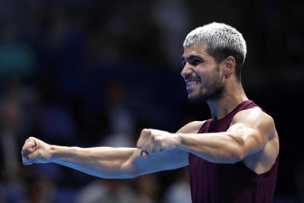 Carlos Alcaraz gewann am Dienstag das Turnier in Peking. © ANSA / KIYOSHI OTA