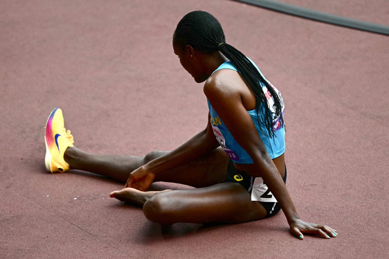 Daisy Jepkemei was scarred and defeated by the end. © APA/afp / YUICHI YAMAZAKI