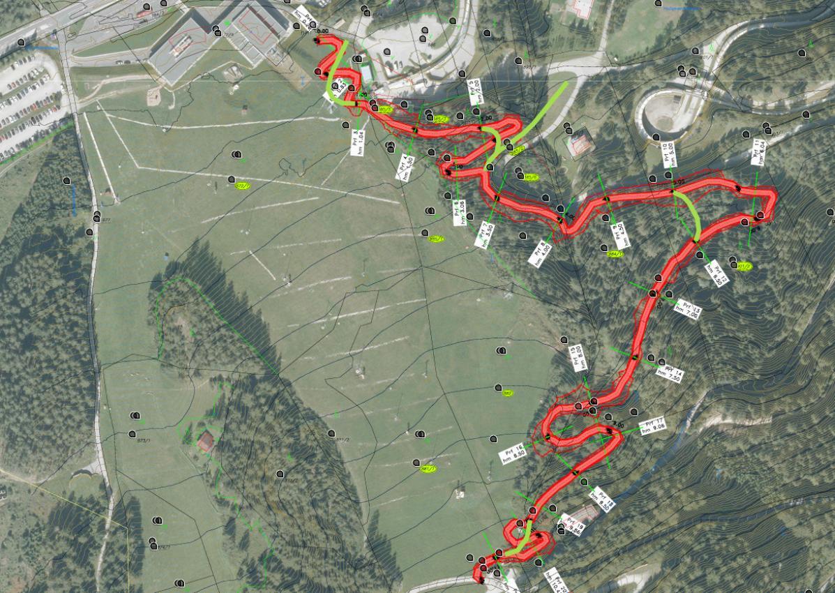 Die Skizze der Bahn.