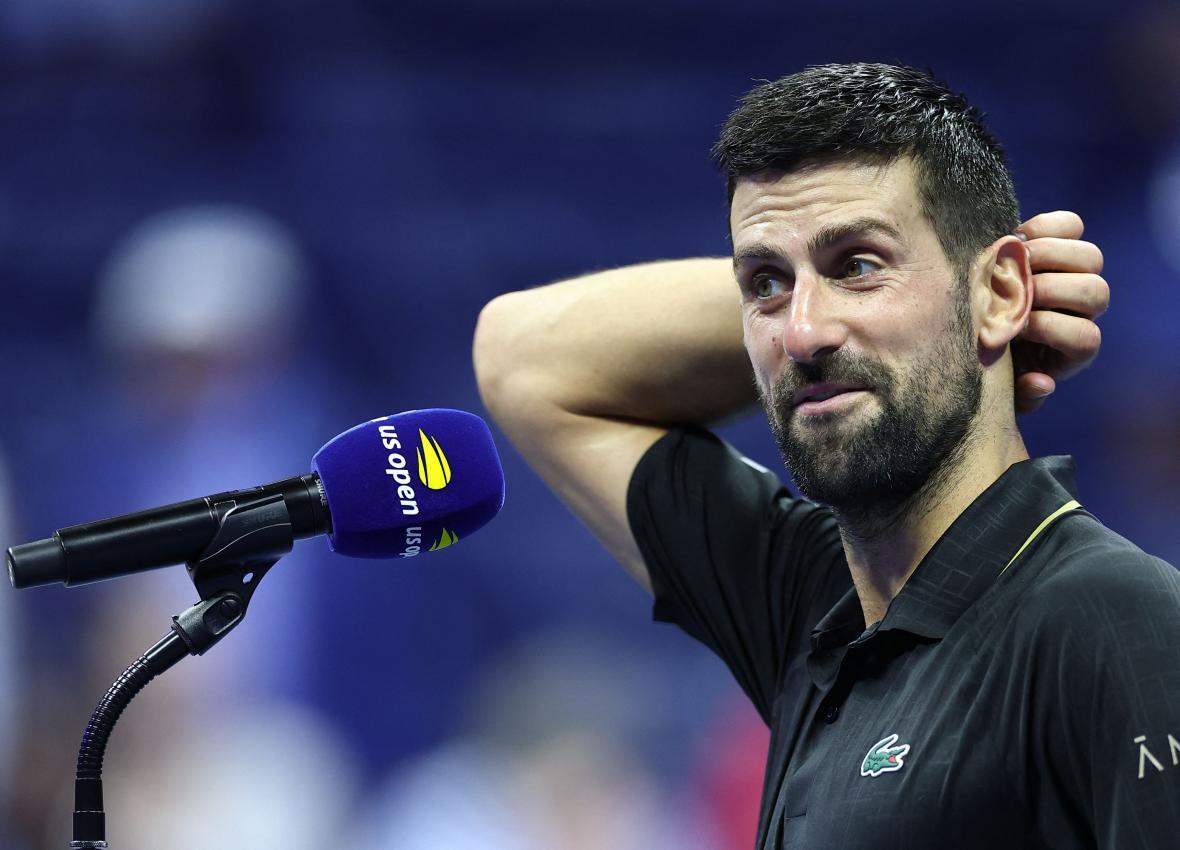Djokovic sorgte für Erheiterung. © APA/afp / CHARLY TRIBALLEAU