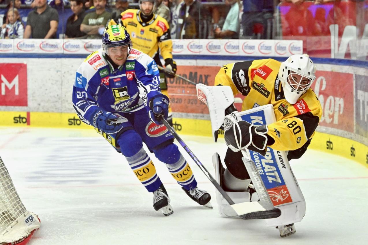 Eddie Pasquale (rechts) feierte das erste Shutout der Saison. © VSV/Stefan