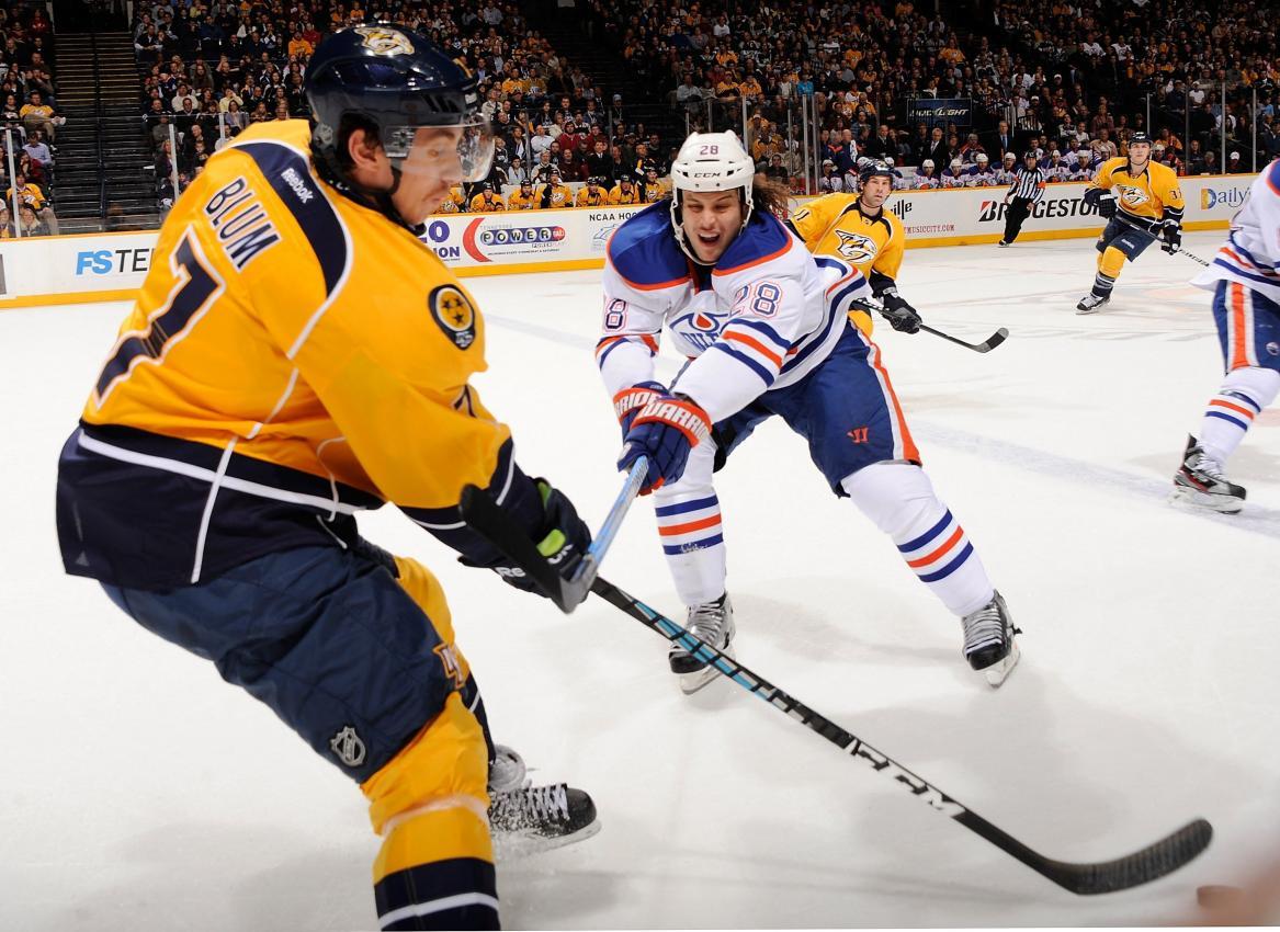 Jonathon Blum (links) absolvierte 122 Partien in der NHL. © GETTY IMAGES NORTH AMERICA / FREDERICK BREEDON