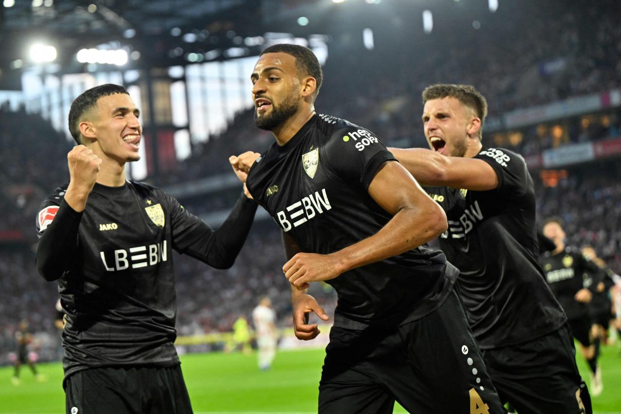 Josha Vagnoman bejubelt den Siegtreffer. © APA/afp / INA FASSBENDER