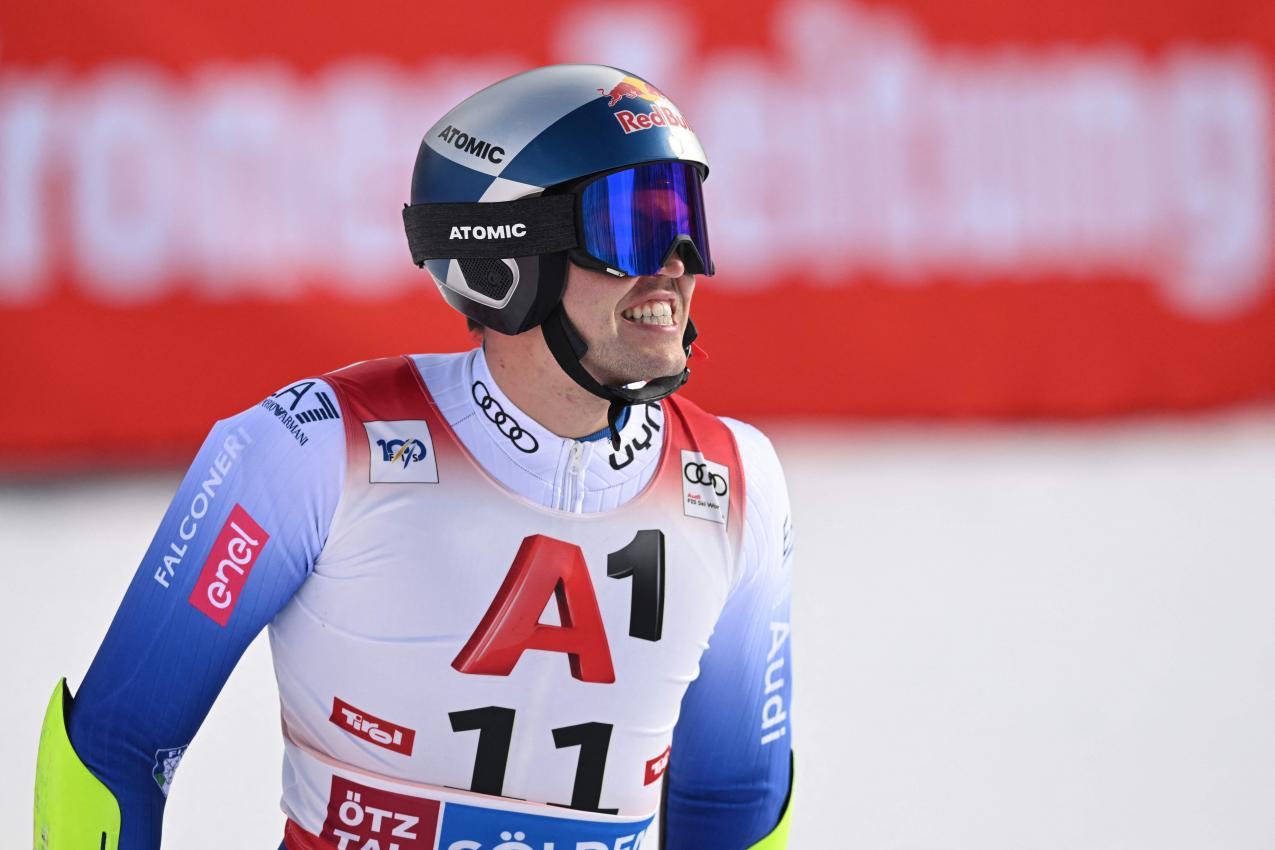 Alex Vinatzer leads Italy's men's team. © APA/afp / KERSTIN JOENSSON