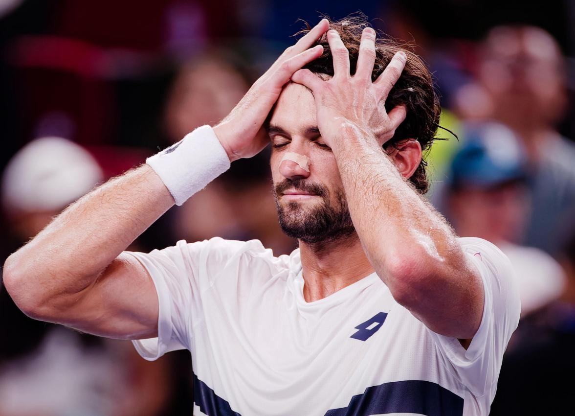 Der Monegasse Valentin Vacherot sorgte für eine Sensation. © ANSA / ALEX PLAVEVSKI