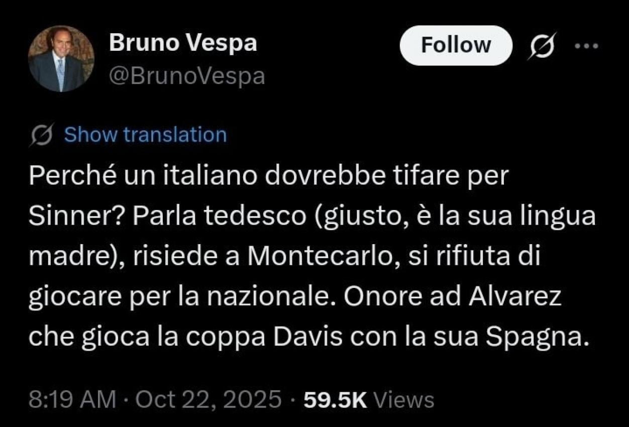 Der Post von Bruno Vespa sorgte für Aufsehen.