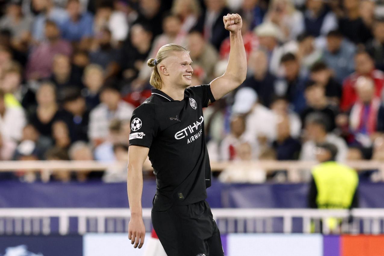 Erling Haaland a marqué deux fois. © ANSA / SÉBASTIEN NOGIER