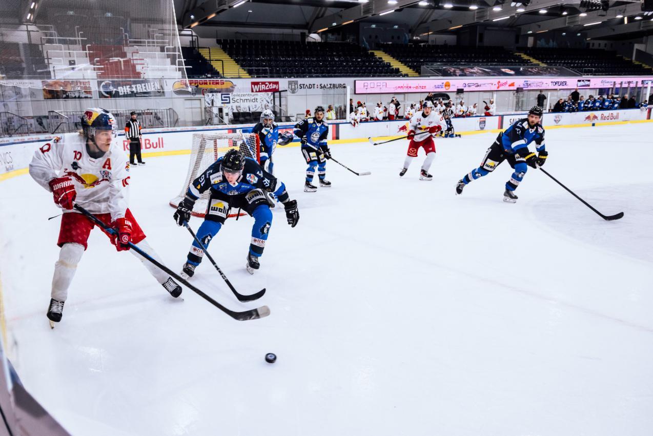 Salzburg sicherte sich den nächsten Dreier. © Red Bull Eishockey Akademie / Heiko Mandl